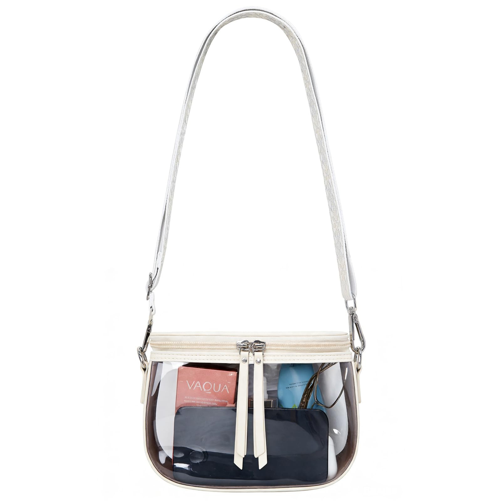 ArtiSoul Clear Makeup Bag Travel Organizer, 9 x 6 x 4.7 inches, White