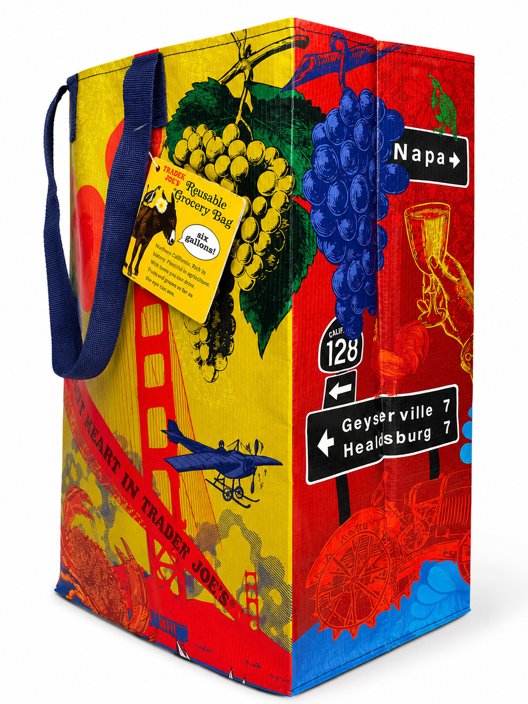 Set of 2 NWT Trader Joe’s SAN FRANCISCO/NOR CAL Reusable Shopping Bag FREE SHIP