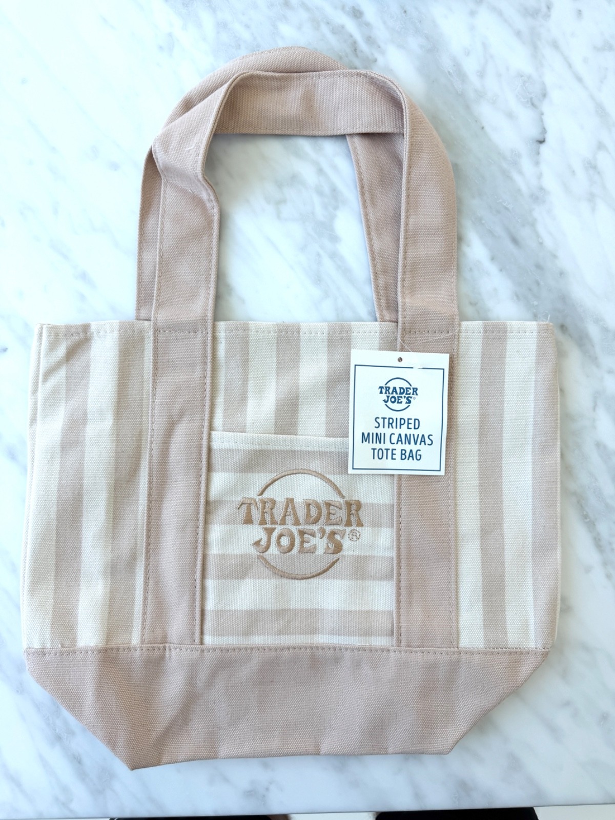 Trader Joe’s Mini Pastel Stripe Canvas Tote Bags Set of 4 Limited Edition NWT