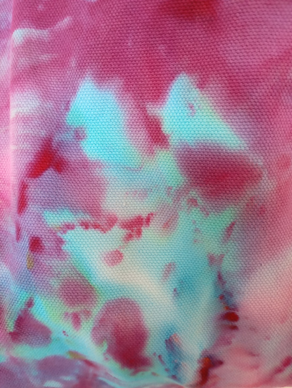 Hand Sewn Tie Dyed Tote Bag, 100% Cotton Canvas Tote, Large Shopping Handmade