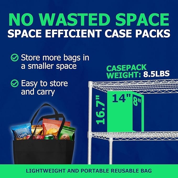 Simple Sacks Non woven Bag Ultrasonic BLACK 90 ct