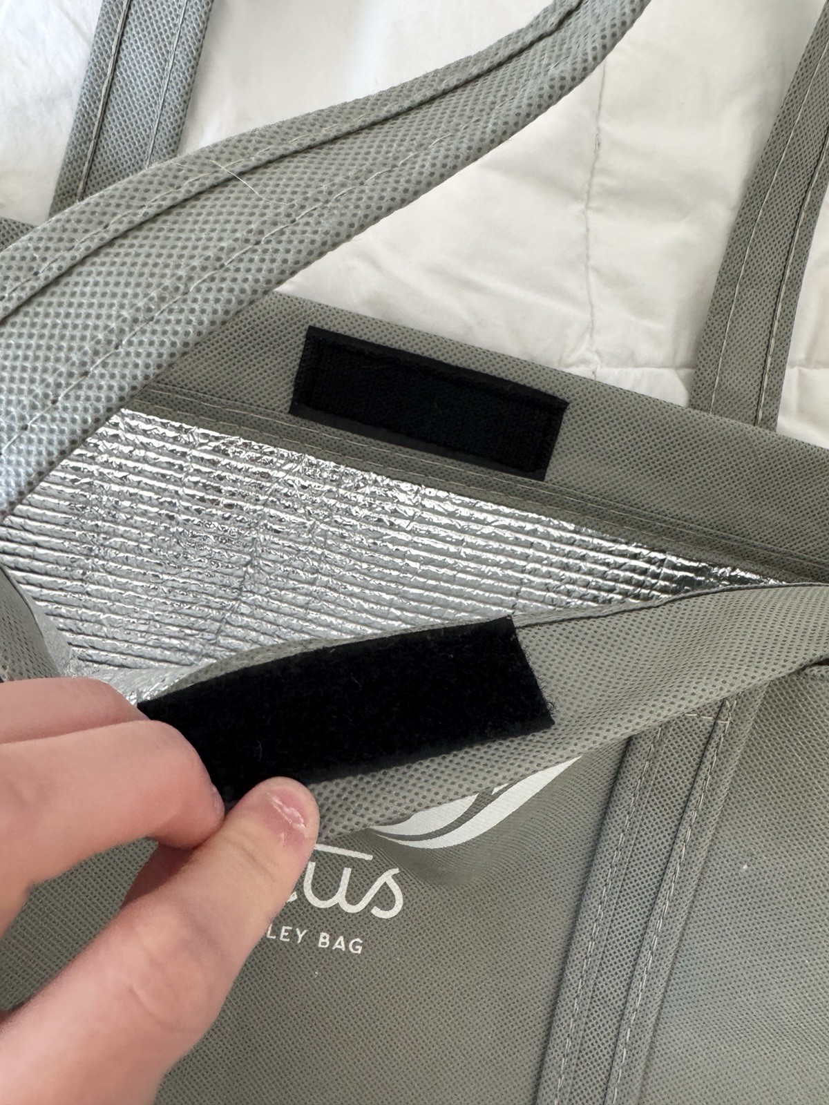 Lotus Insulated Trolley Tote Bag Gray Reusable Grocery Cooler