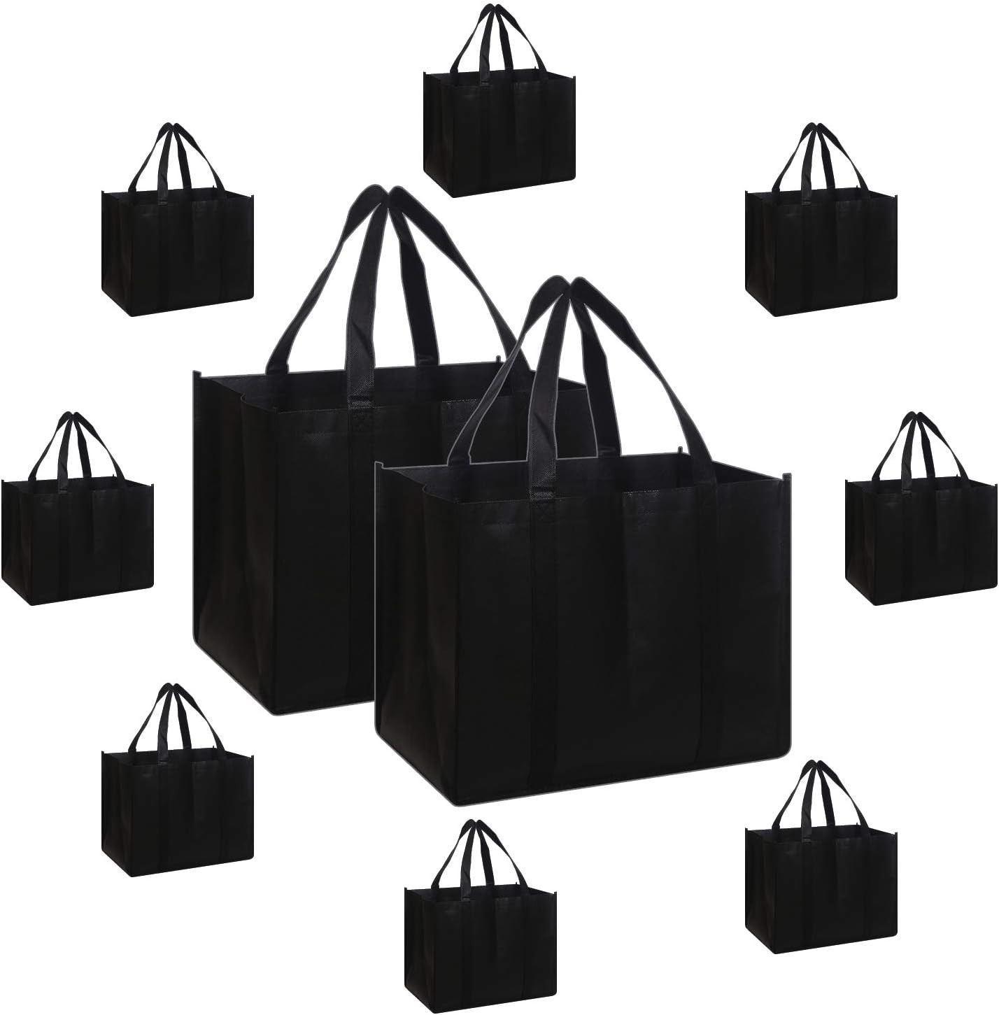 DIOMMELL Set of 10 Reusable Grocery Bags Extra Large Foldable Heavy Duty Shoppin