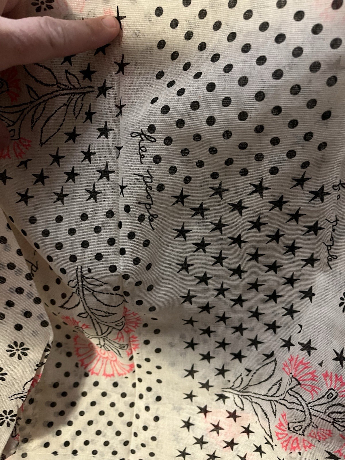 Free People Lightweight Cloth/Linen Reusable Grocery Shopping Tote Bag Pink Flow