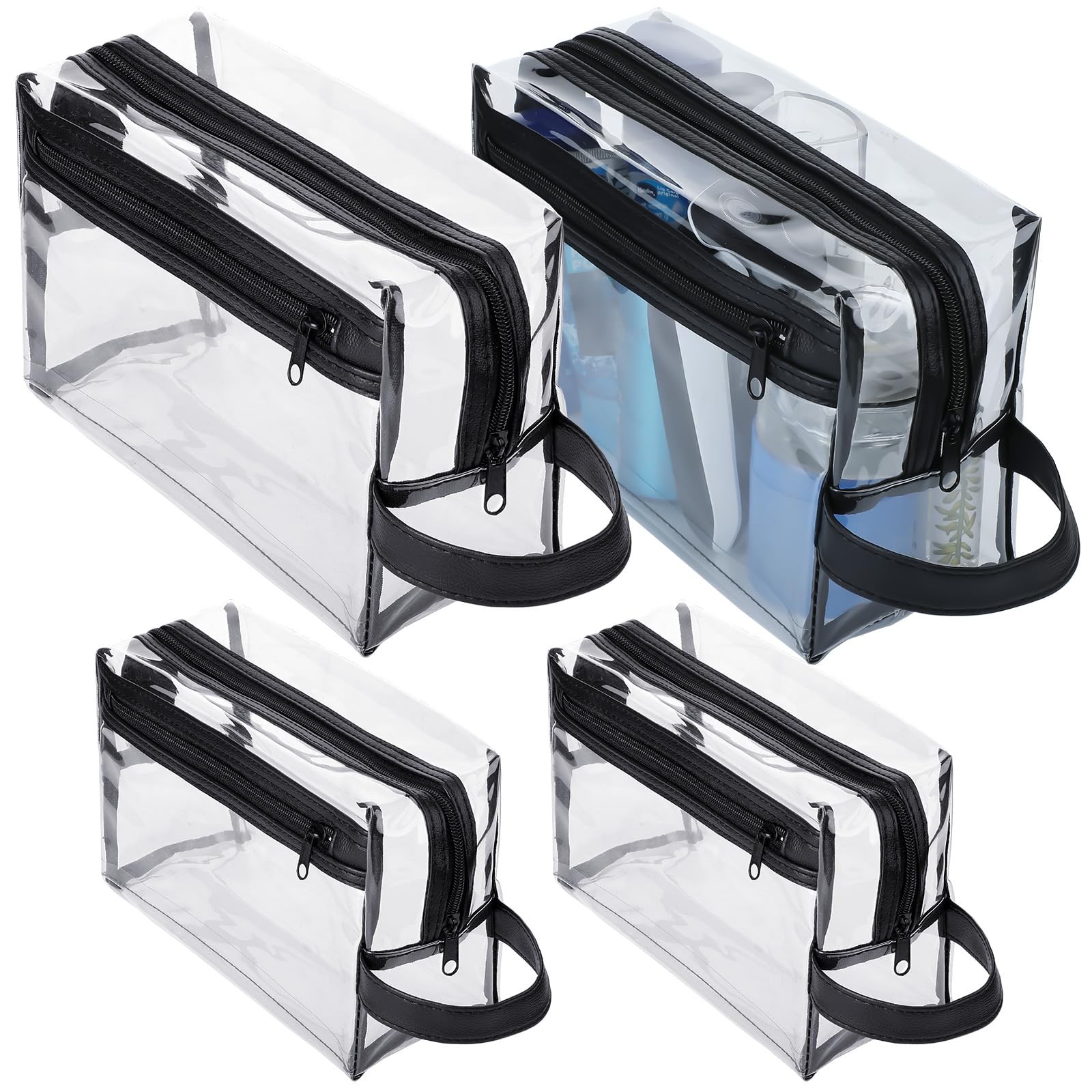 Huhumy 4 Pack Clear Toiletry Bags for Men Large Capacity Traveling clear