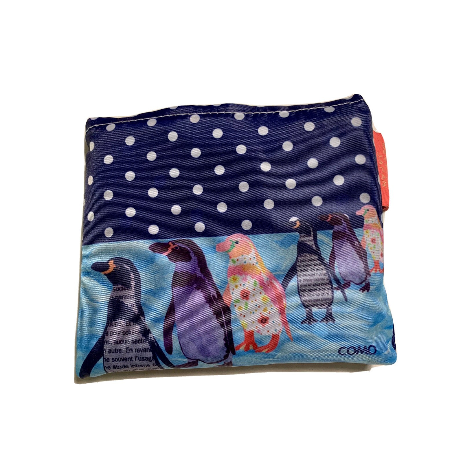 Bag & Craft Kit Penguins Reusable Shopping Eco Tote, Wool Felt Polka Dots NWT