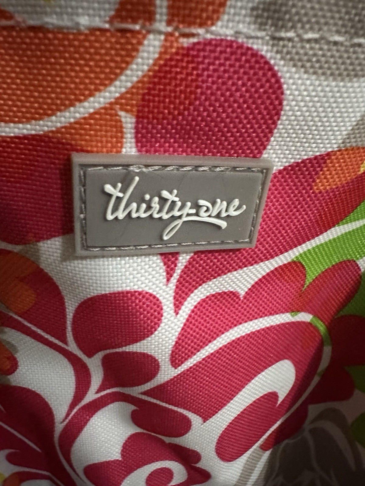 Thirty-One Multicolor Reusable Tote w/ Mesh Pocket 15.5x7x10 in