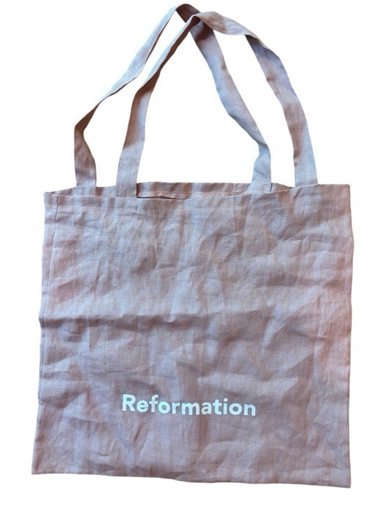 Reformation Linen Tote Pink Reusable Shopping Bag
