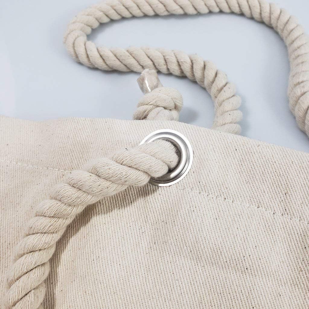 6 Pack Large Canvas Tote Bags with Rope Handles Sturdy Reusable Grocery Shopping