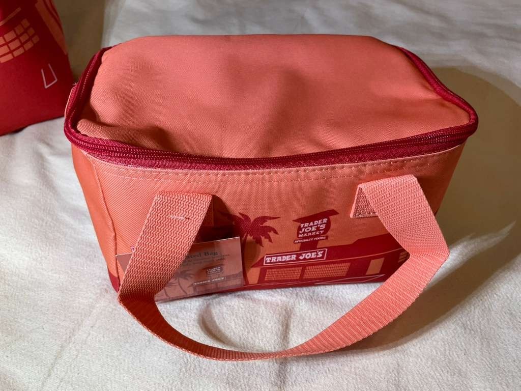 Bundle Set of 2: Trader Joe’s Mini Insulated Cooler Bag: Peach & Pink! NWT!