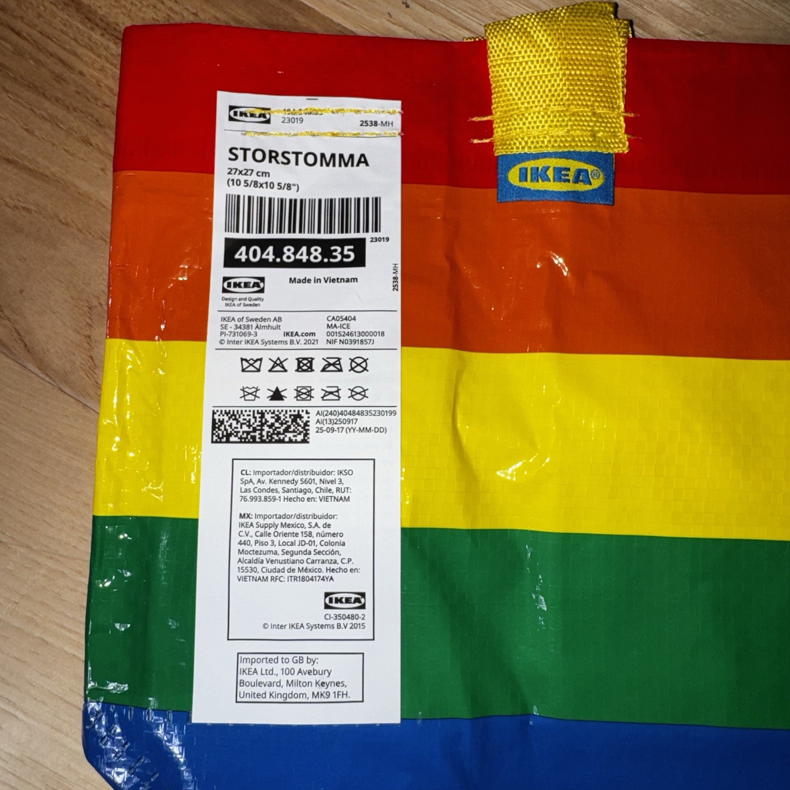 SET of 2 Ikea STORSTOMMA Small Reusable Shopping Bag Rainbow LGBTQ+ Pride New