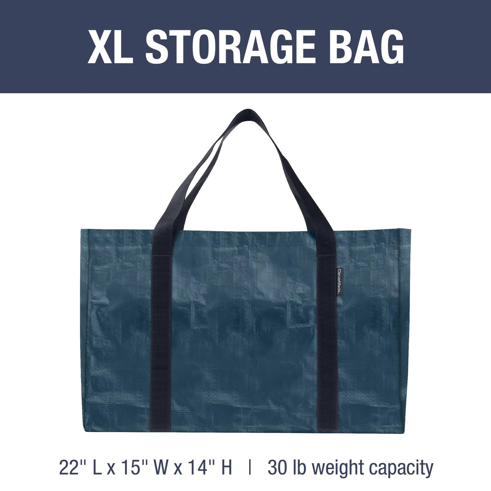 Reusable Grocery Bag XXL 76L, Heavy Duty Storage Basket Tote 2-Pack, Extra La…