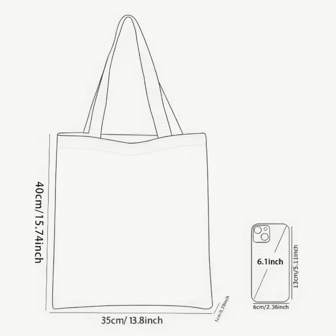 1pc Double-Sided 2D Flat Printing Shopping Tote Bag, New York City Skyline