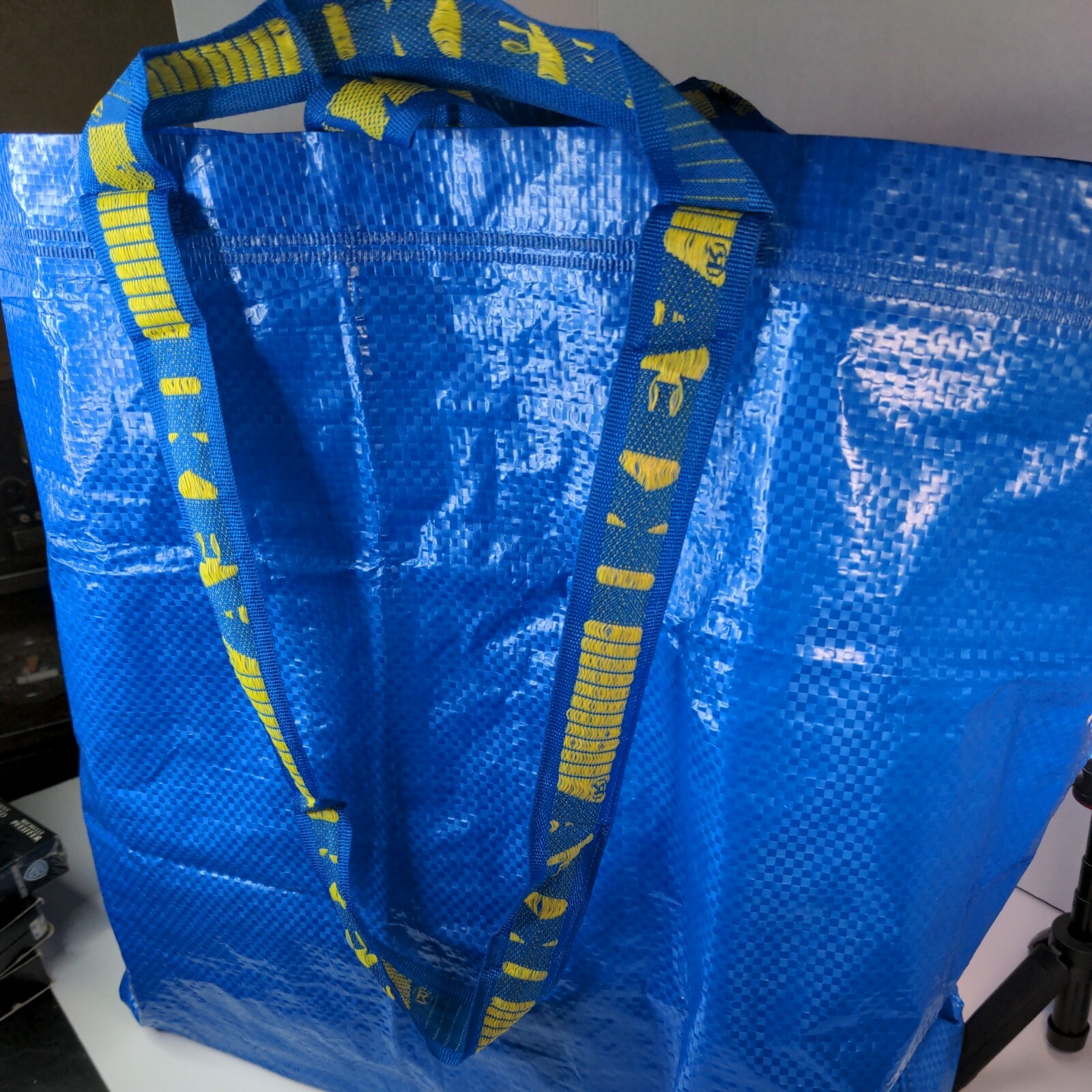 IKEA BLUE FRAKTA 10Pk MEDIUM BLUE SHOPPING LAUNDRY STORAGE BAG 10 GALLON NEW
