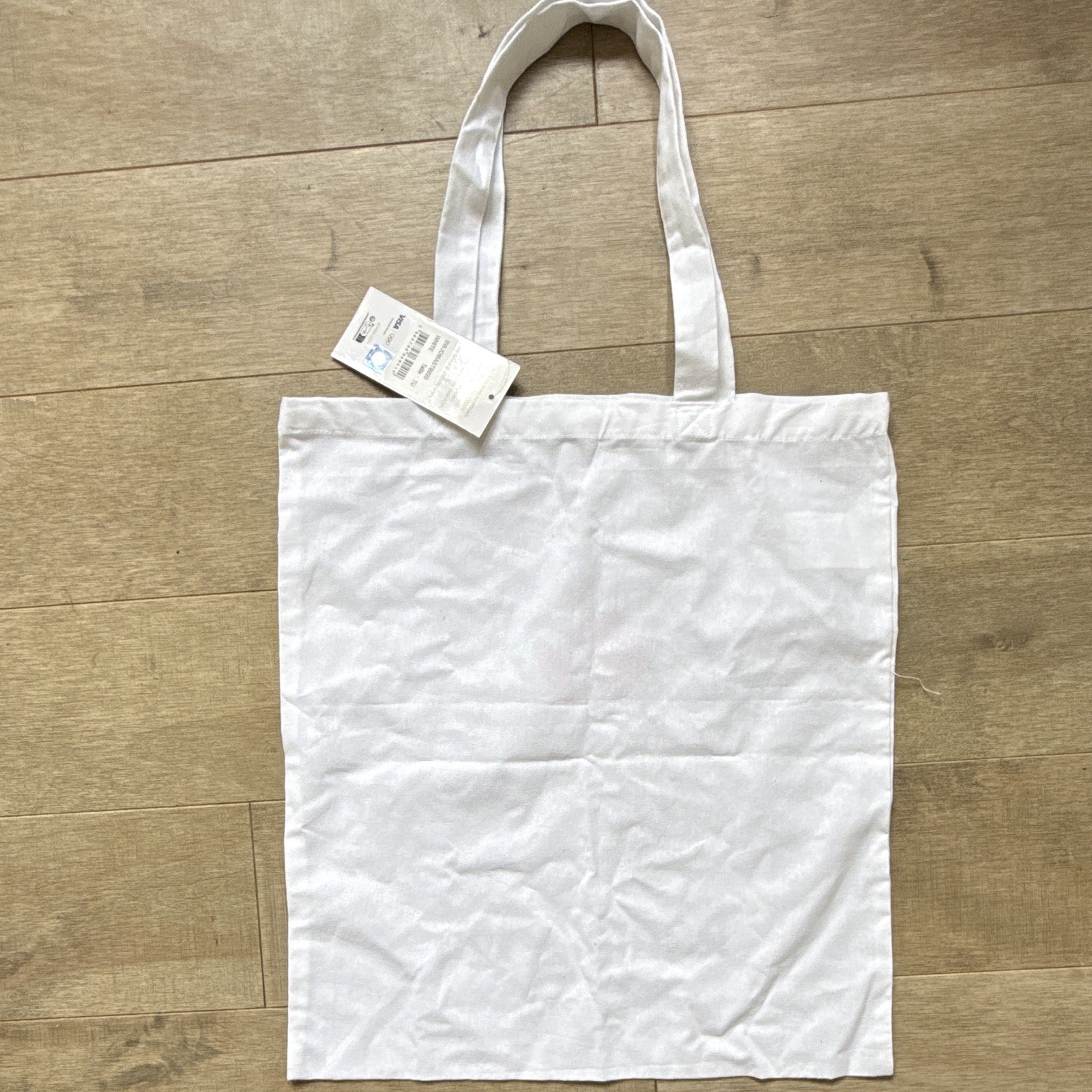 Paris 2024 Licensed White Reusable Graphic Print Fabric Tote Bag 15x12x18