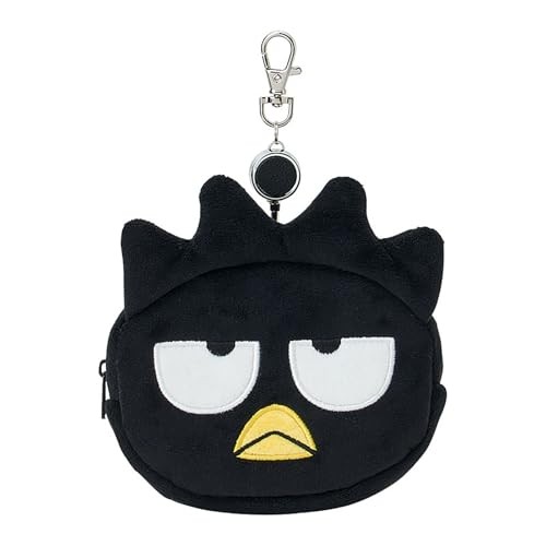 Sanrio Badtz-Maru Face-Shaped Pass Case & Pouch Cotton PVC Steel Polyester Pass