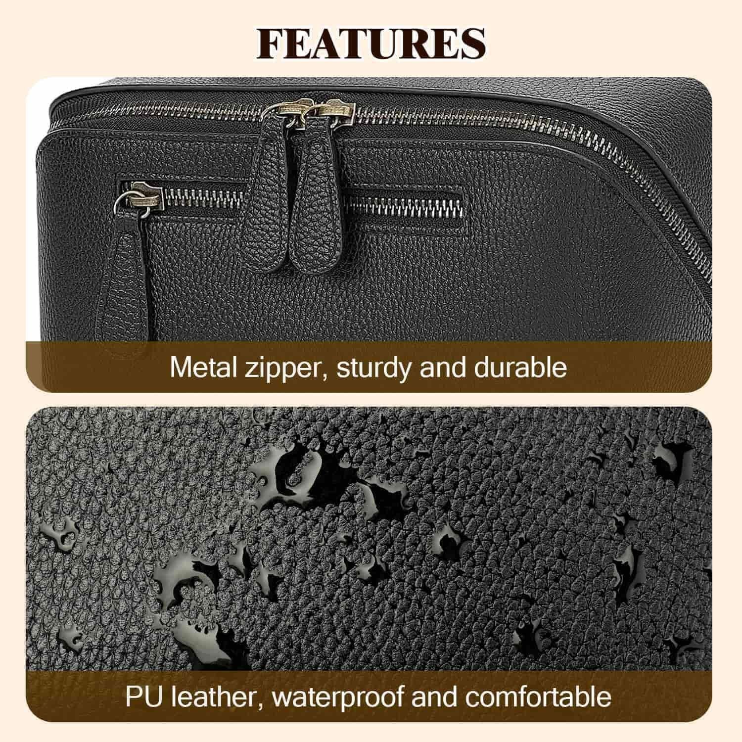 Divvia Travel Makeup Bag Cosmetic Pouch Water Resistant 2L, Upgraded black
