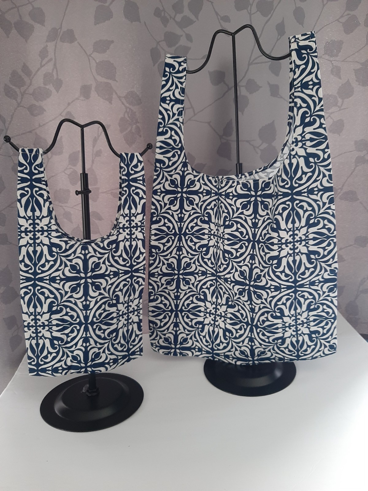 Mother/daughter reusable handmade shopping bags