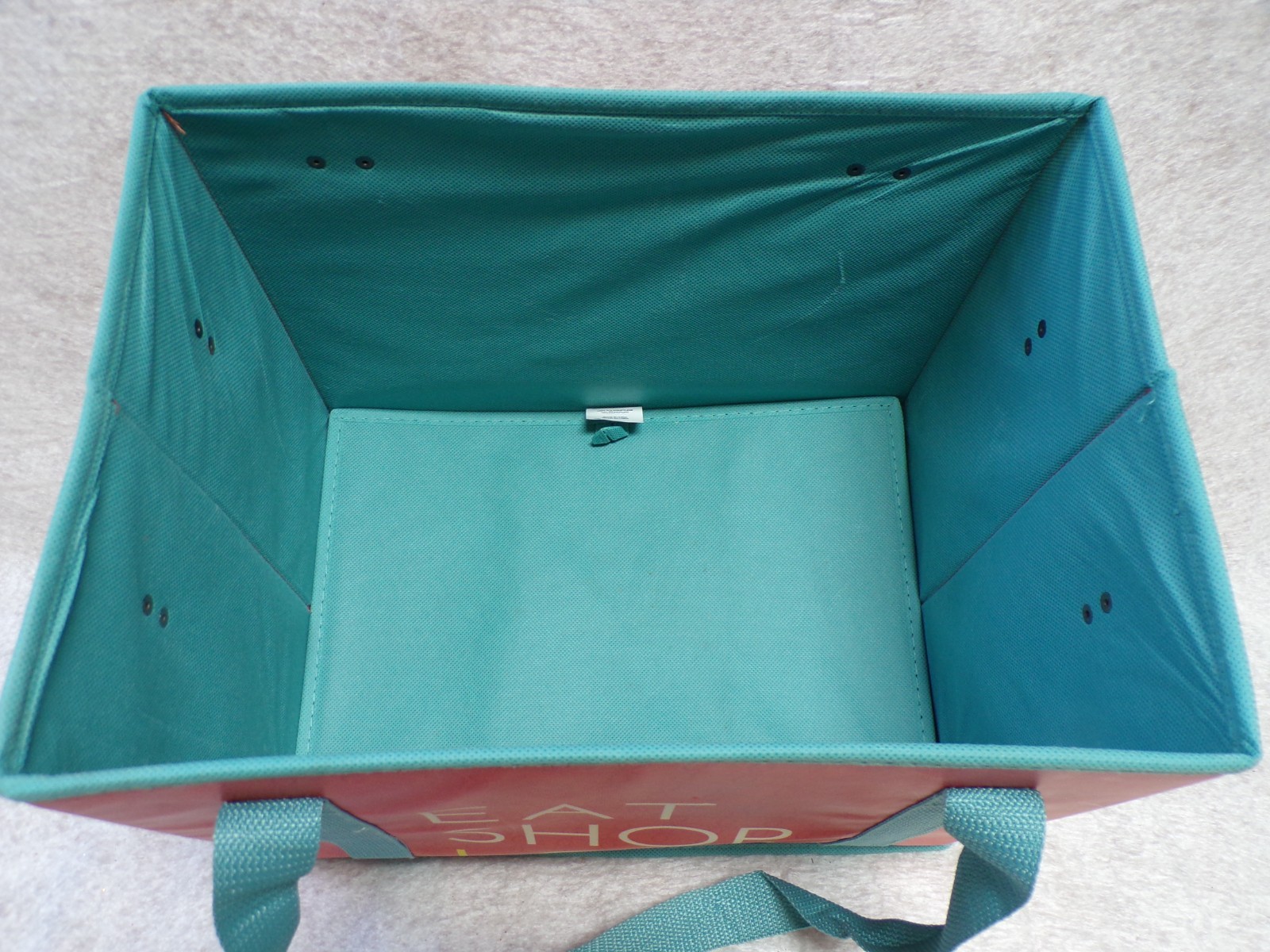 COLLAPSIBLE LARGE FOLDABLE TOTE SHOPPING GROCERY BAG LUCKY SUPERMARKET INSTORE