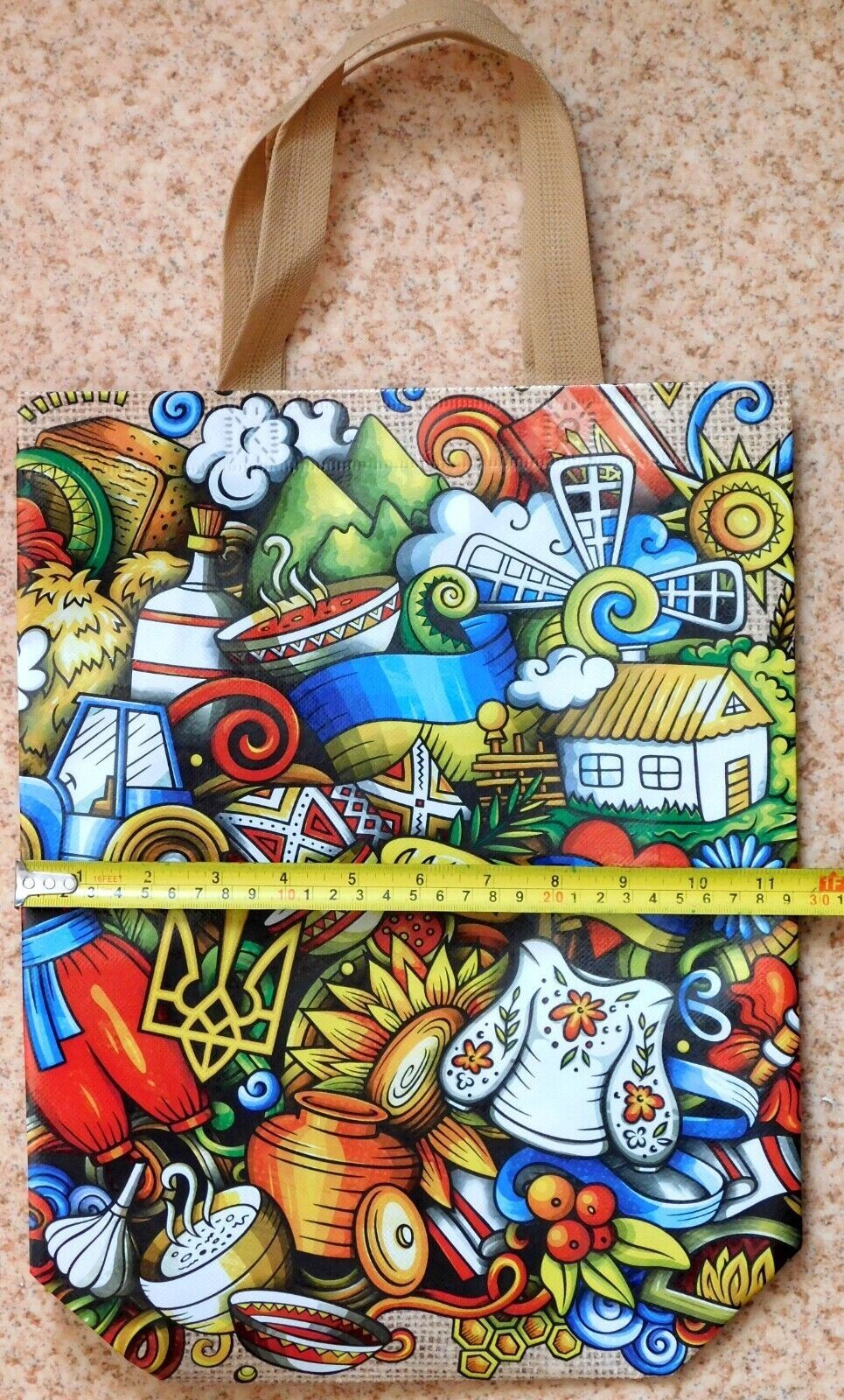 Set new popular Shopping Bags with Handles Ukrainian theme 2022/2023 – 8 pcs.