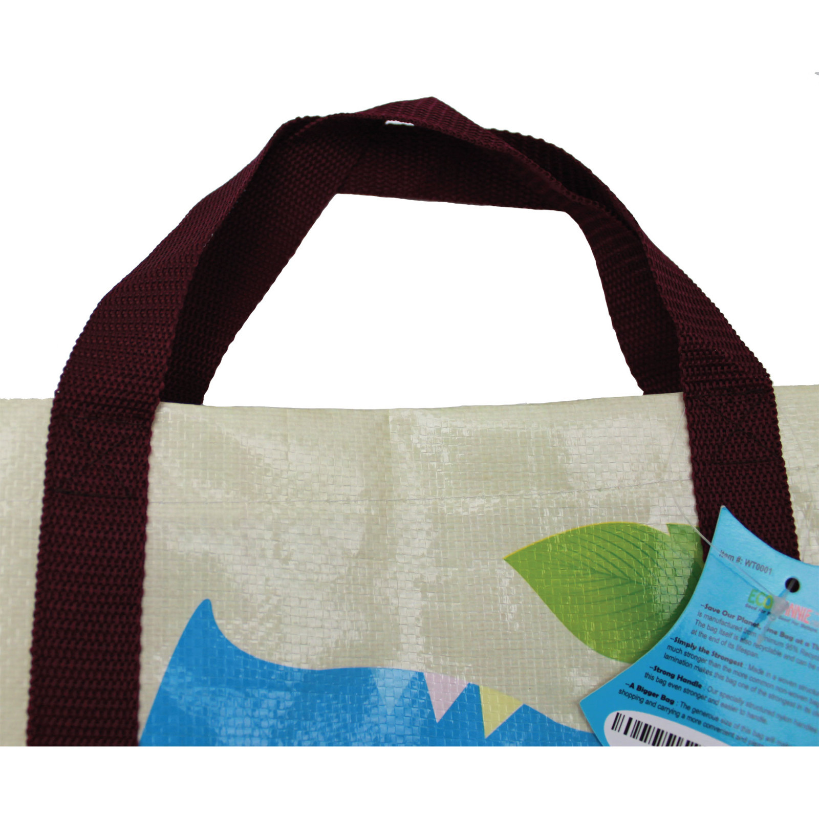 3 X Super Heavy Duty EcoJeannie Laminated Woven Reusable Shopping Bags/ Recycled