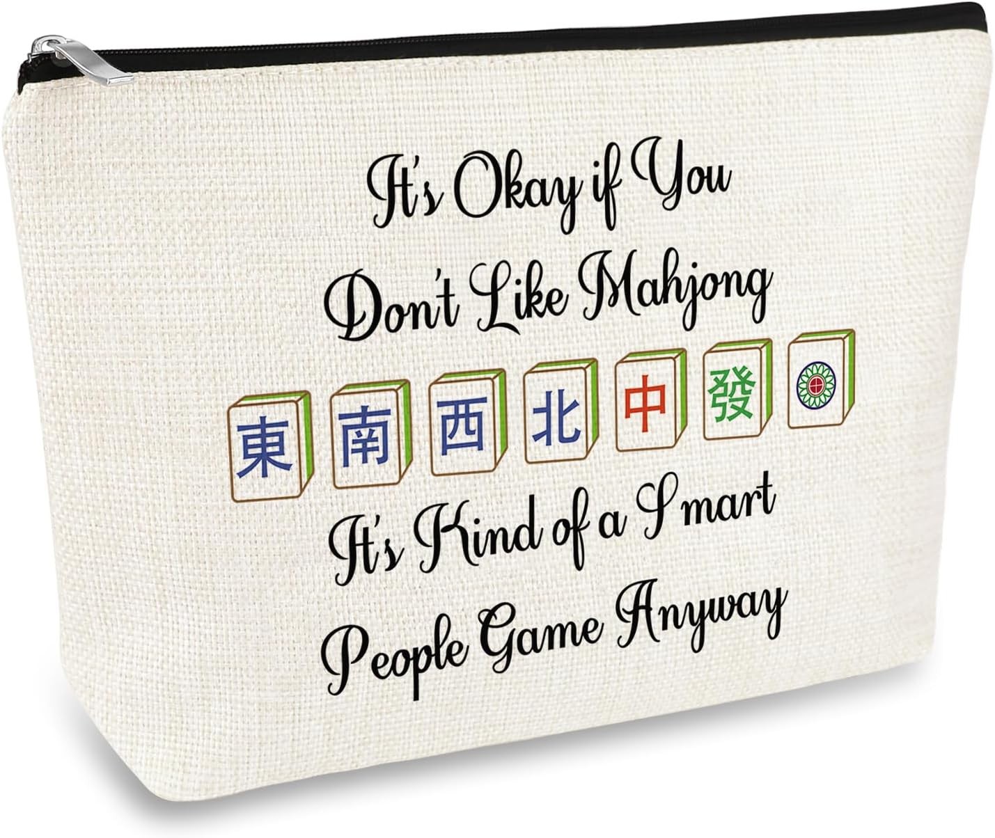 Mahjong Gifts Makeup Bag Lover Gift for Women Travel Cosmetic Bag…