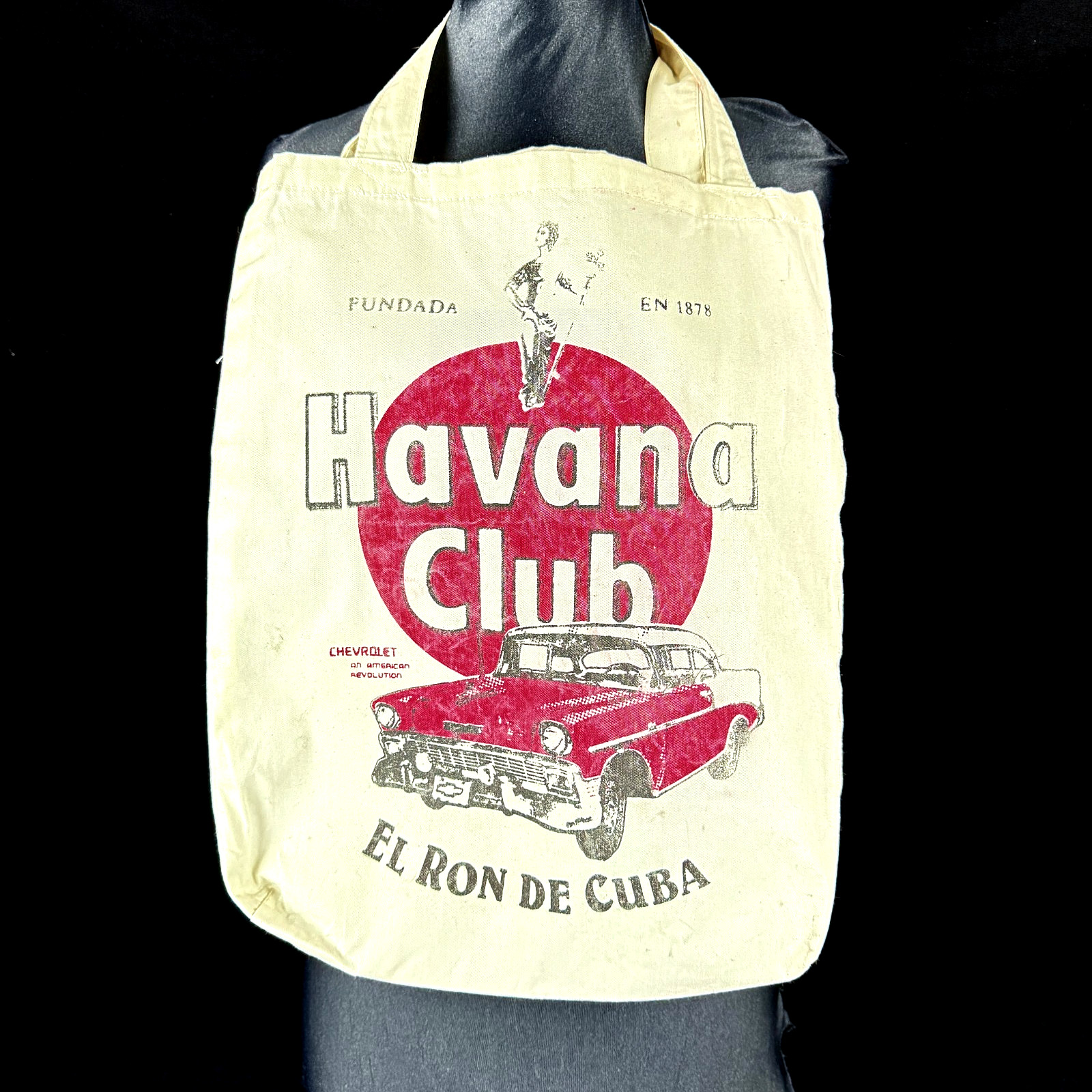 Havana Club Canvas Shopping Bag Tote Reusable 57 Chevy Muscle Car