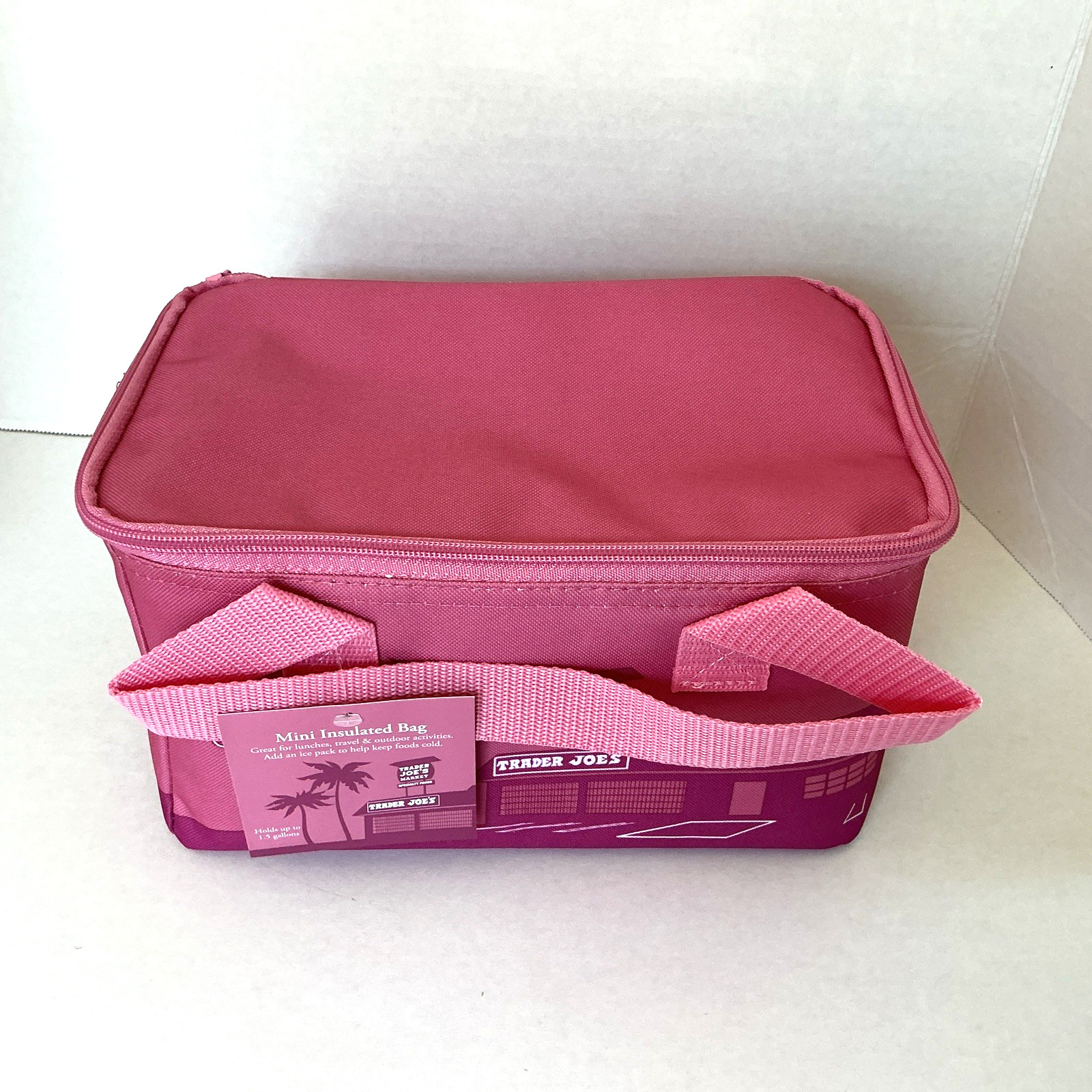Trader Joe’s Pink Insulated MINI Cooler Reusable Lunch Bag NWT SKU #80244