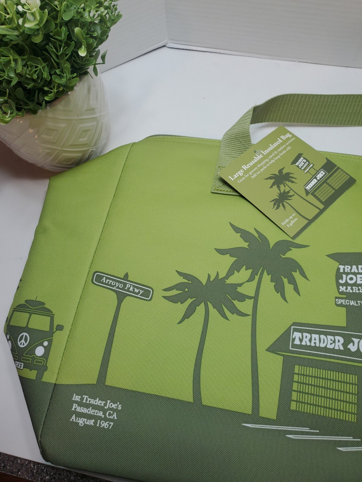 Trader Joe’s Large Insulated Tote Freezer Cooler Bag Market Shopper🟢Olive Green