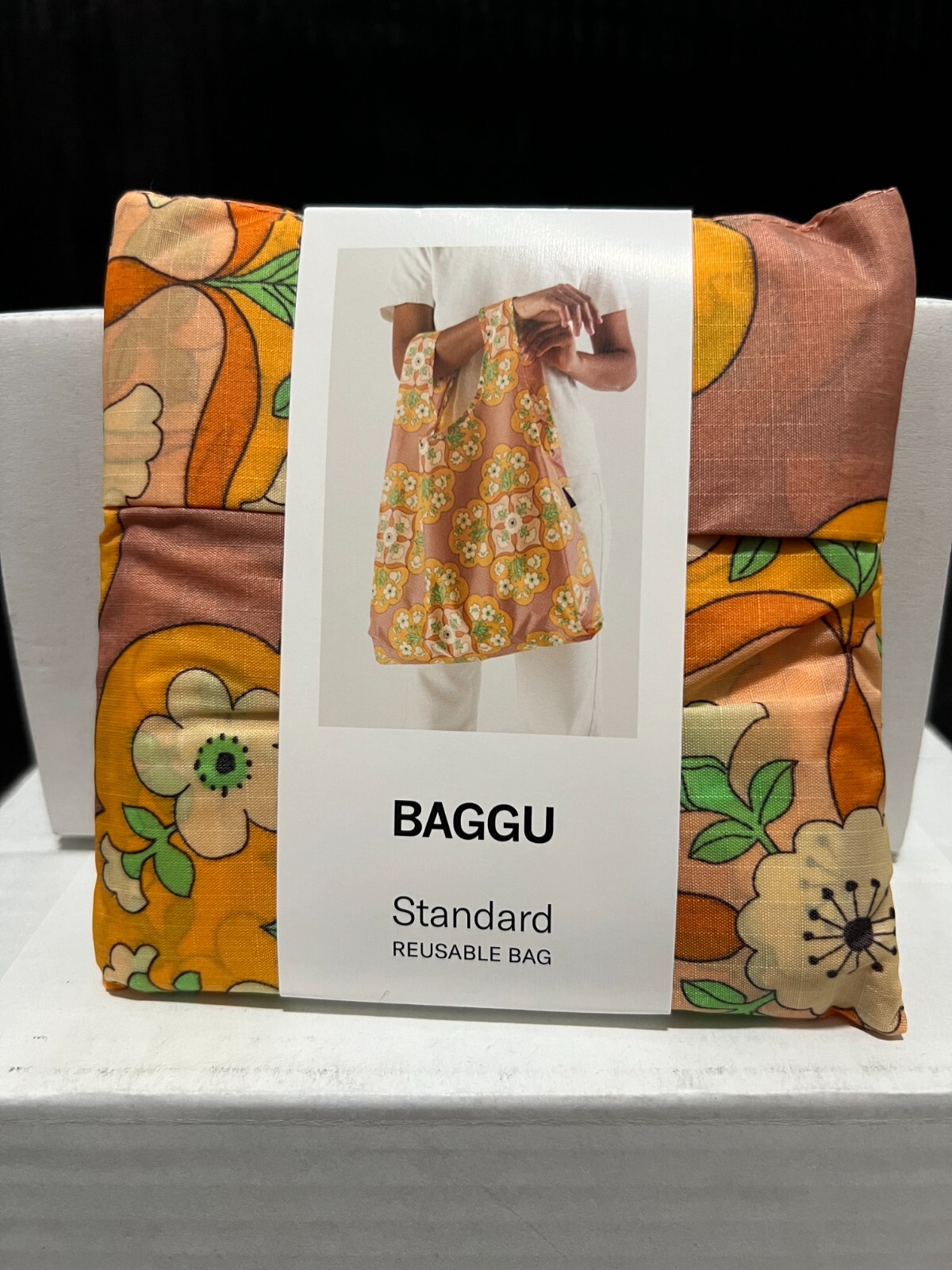 BAGGU Medallion Flower Standard Reusable Bag NWT HTF Rare