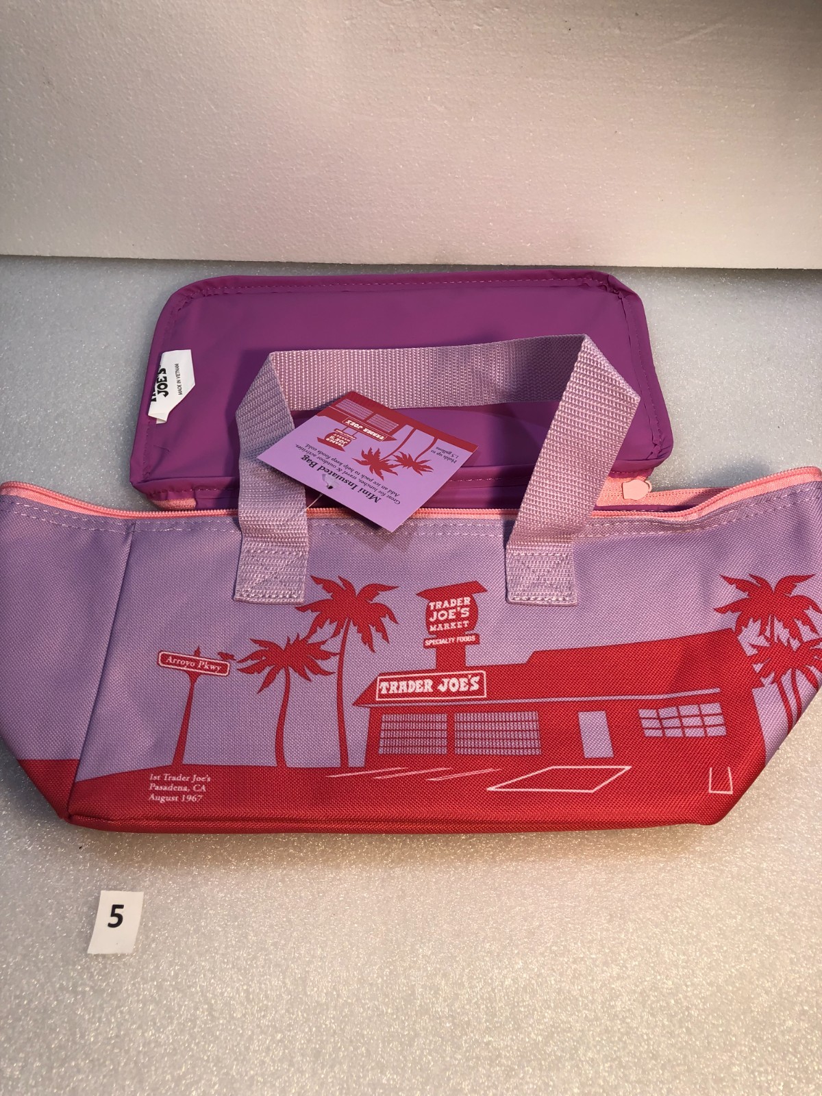 Trader Joe’s Mini Insulated Bag Blue Peach 2 Bags Tote New Lunch