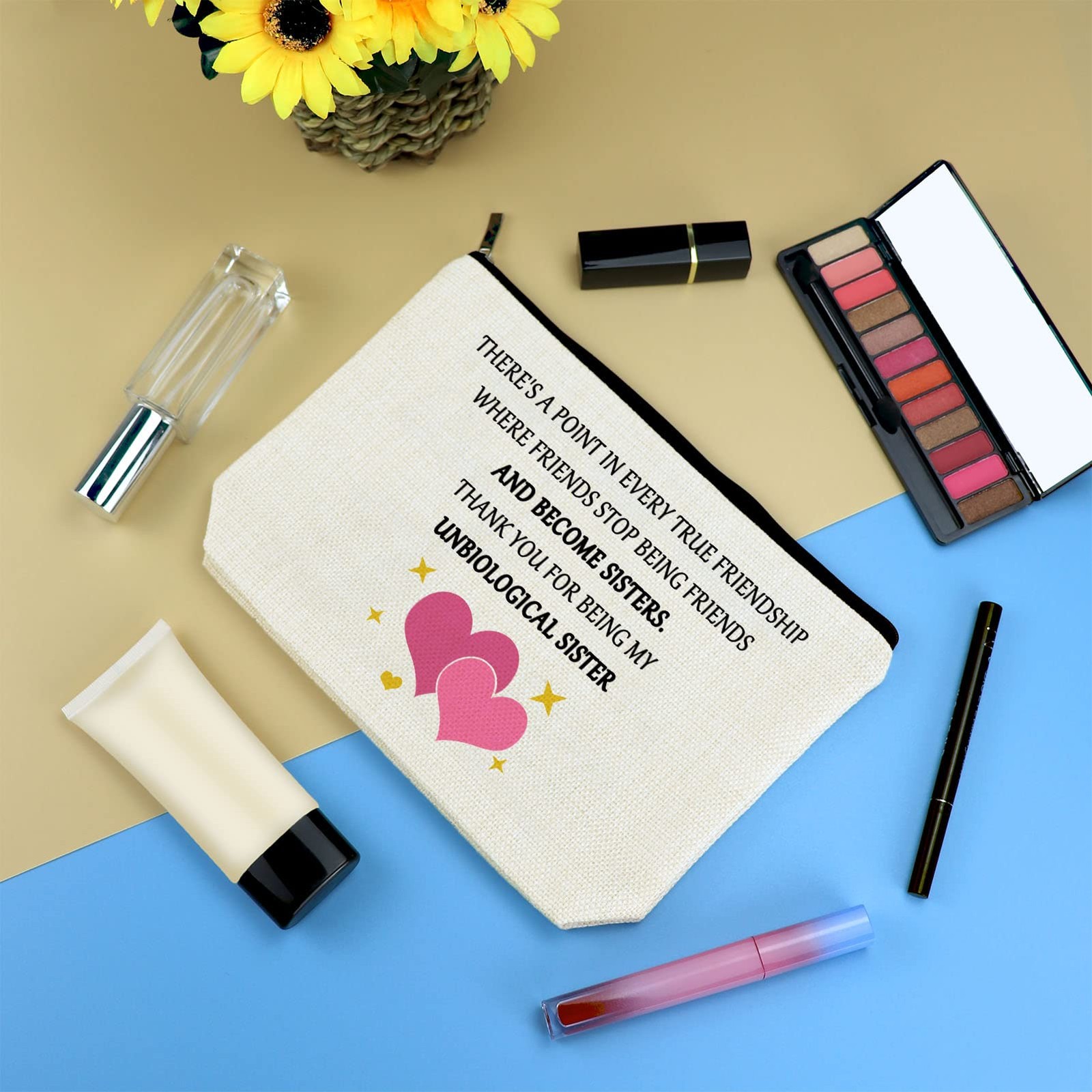 Best Friend Gift Makeup Bag Friendship for Women Unbiological Sister 369