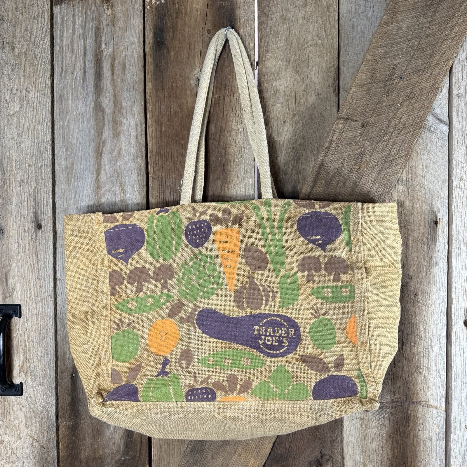 Trader Joe’s Jute Burlap Reusable Shopping Grocery Tote Bag