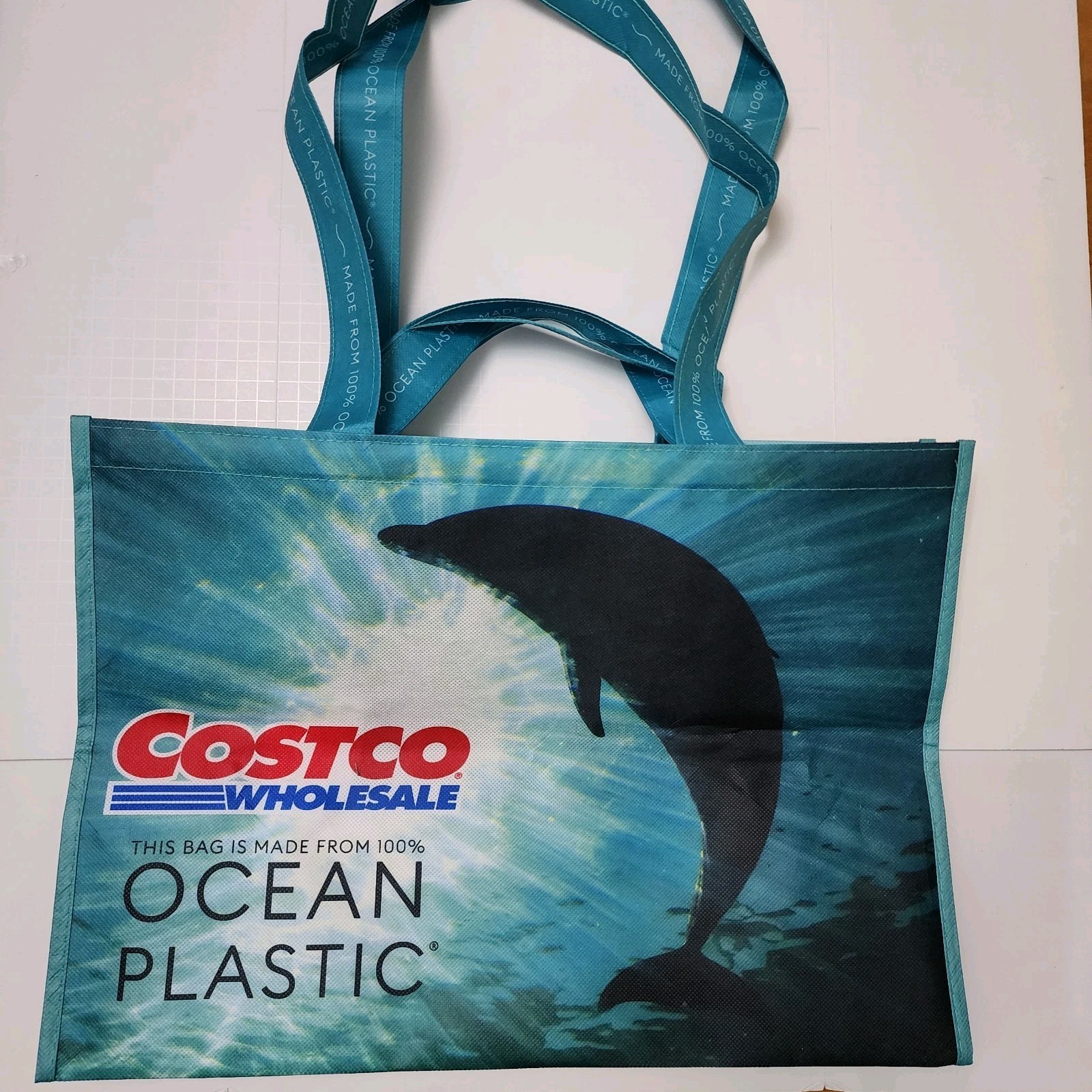 Costco UK Europe Ocean Dolphin Tote Bag Blue Sea Life New Shopper
