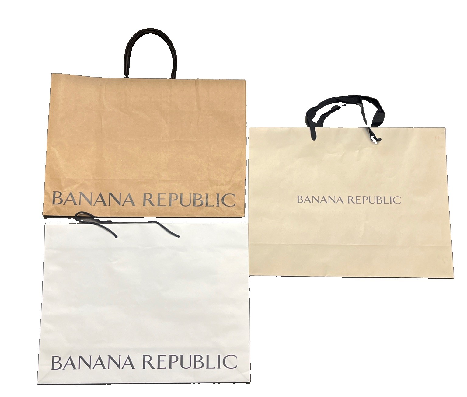 Banana Republic Large Kraft Paper Shopping Bag 13x10x5 Reusable Tote Gift Bags 3