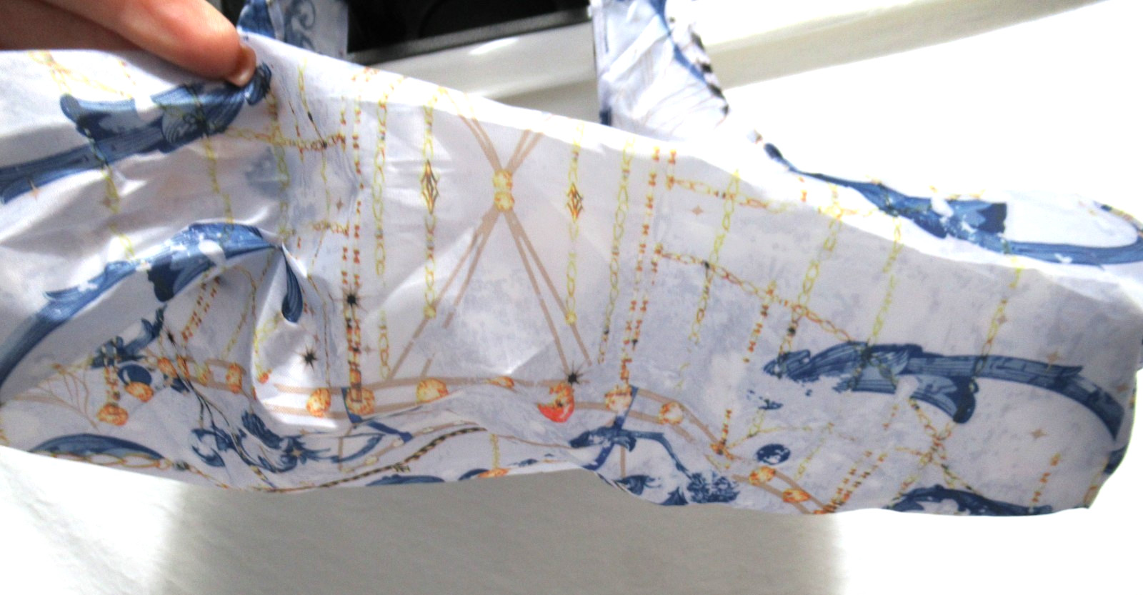 Johnny Was California Blue Celestial Sun Multicolor Nylon Shopping Tote Bag