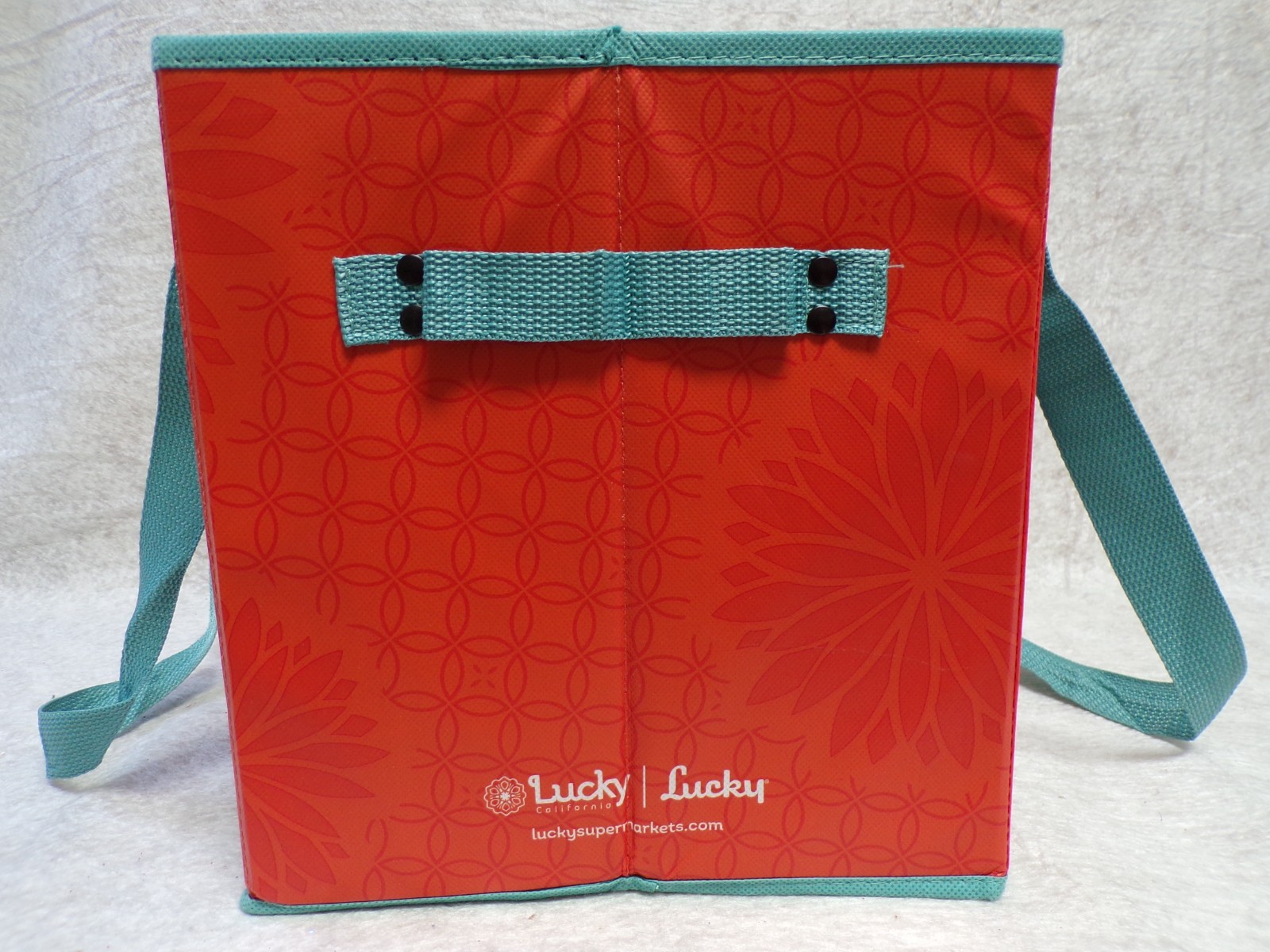 COLLAPSIBLE LARGE FOLDABLE TOTE SHOPPING GROCERY BAG LUCKY SUPERMARKET INSTORE