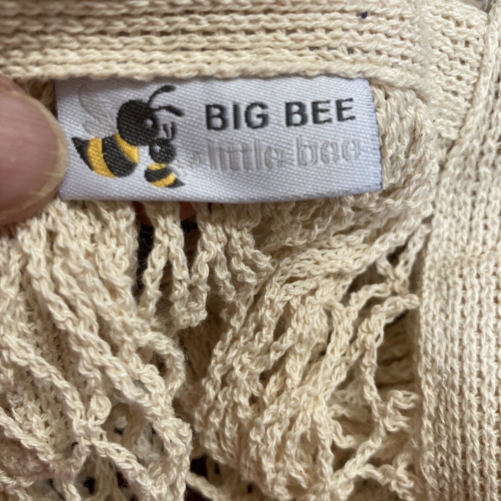 Netting Farmers Market Bags Reusable Grocery Cotton Mesh Tote Bags Big Bee