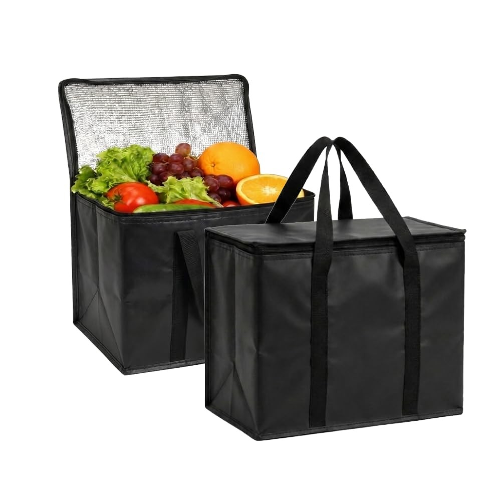 30L Large Insulated Grocery Bags Reusable Cooler Tote Zipper Food Delivery