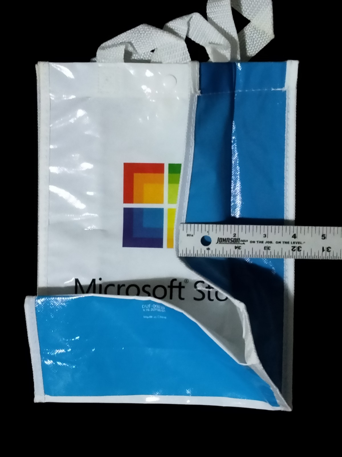 NEW Microsoft Reusable Tote Shopping Bag Carry Straps Button Closure