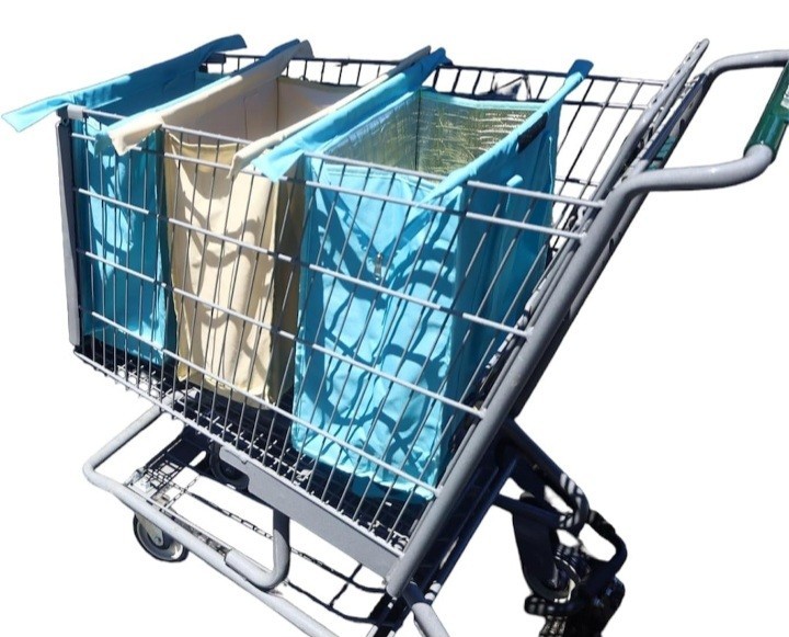 Heavy Duty Grocery Organizers w/ Universal Cart Clips & Pockets (3 sizes – New)