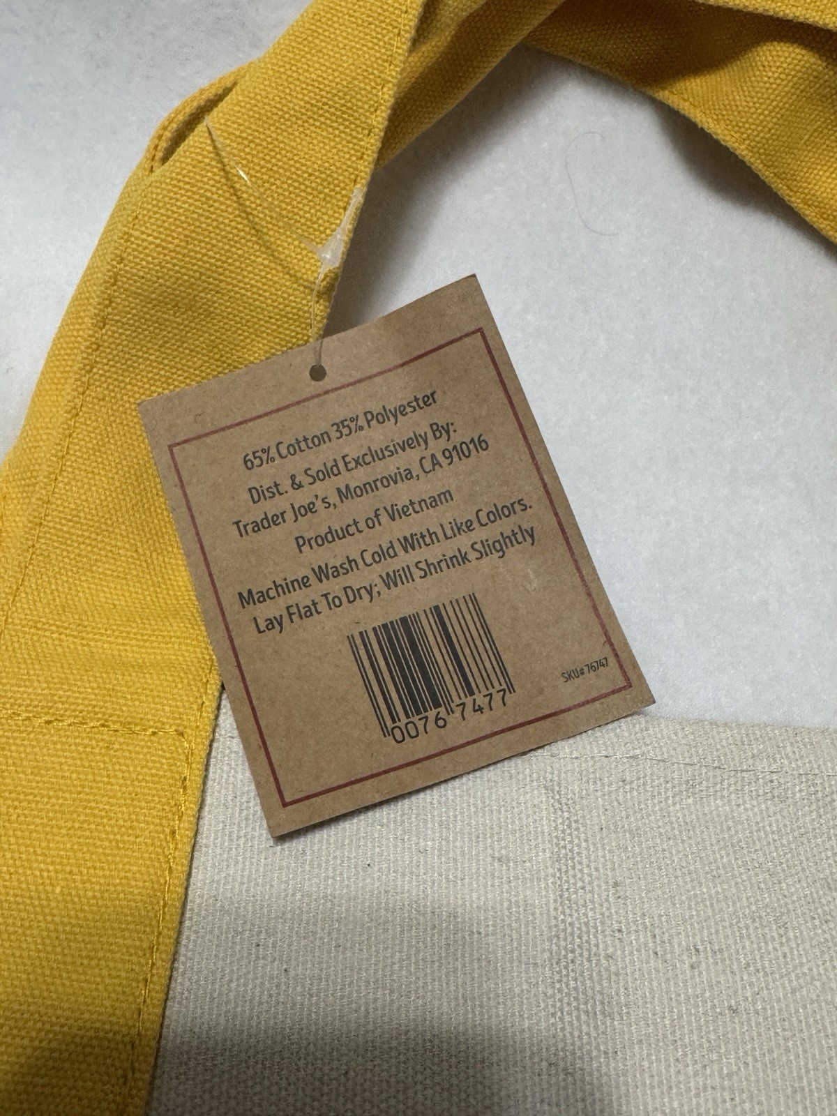 NWT Trader Joe’s Mini Canvas Tote Bag – Yellow – Holiday 2025 – Limited Edition