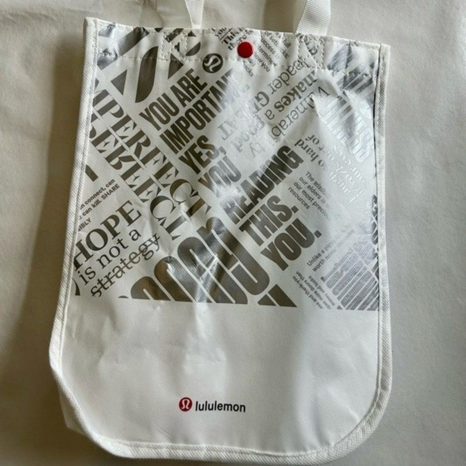 3 Lululemon reusable shopping bags tote bags gift bags 3 sizes w/ strap handles