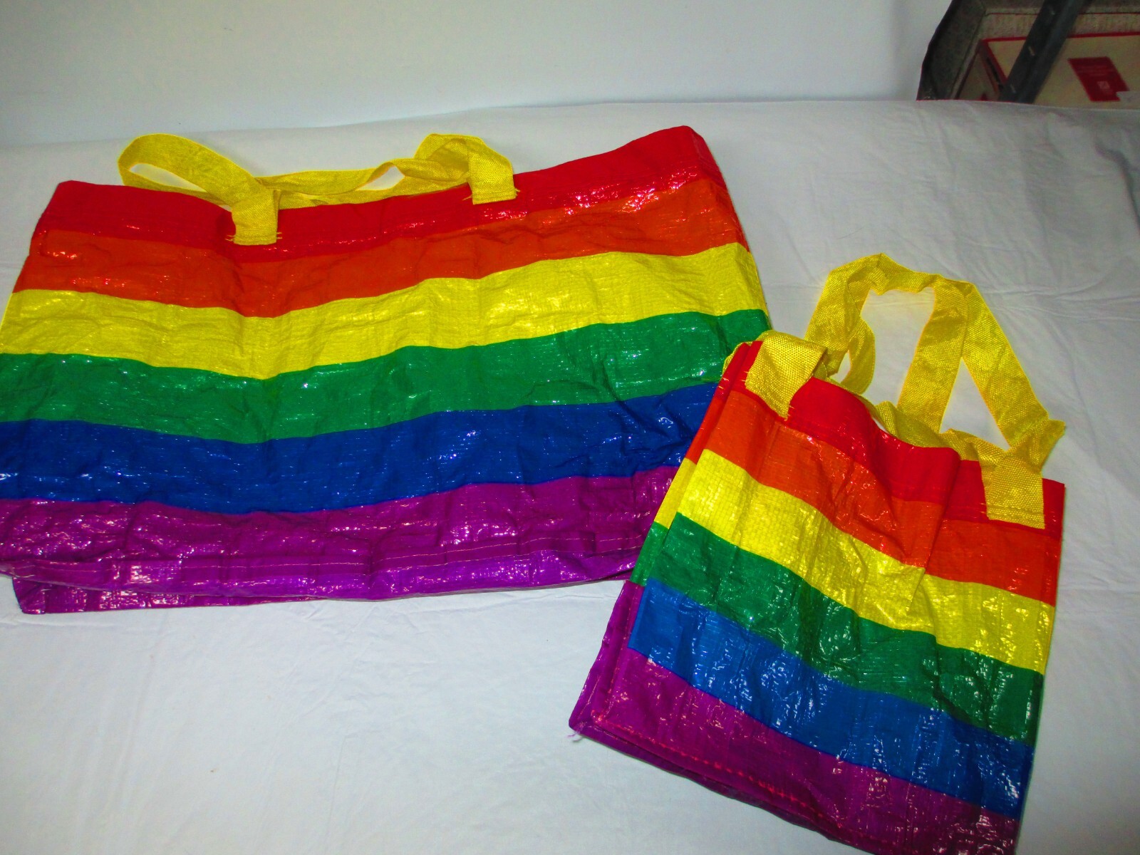 2 Ikea Storstomma Rainbow Bag Shopping Storage Gay Pride LARGE & SMALL