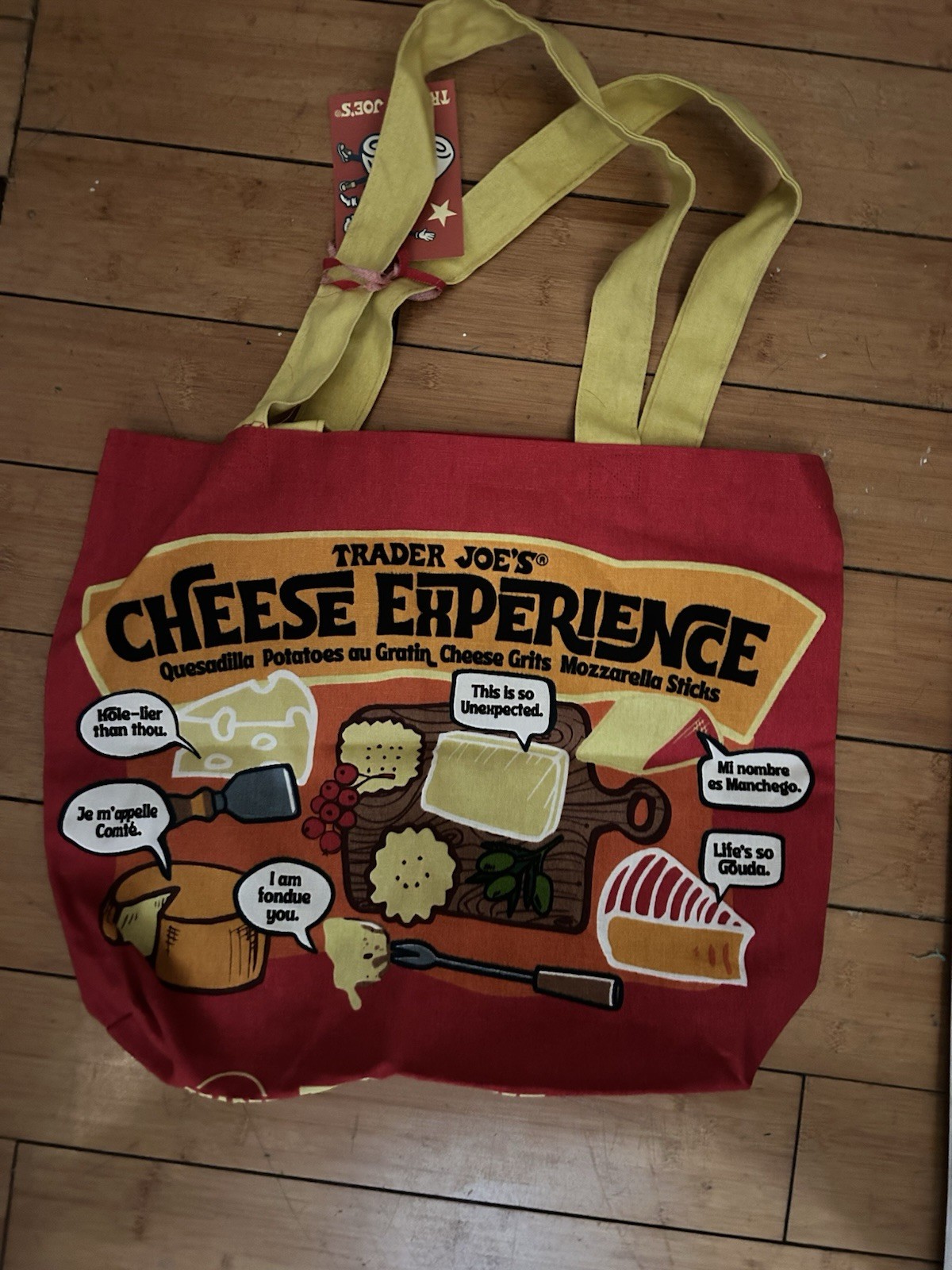 Trader Joe’s Canvas Pop Art Reusable Shopping Bags Set Red Yellow