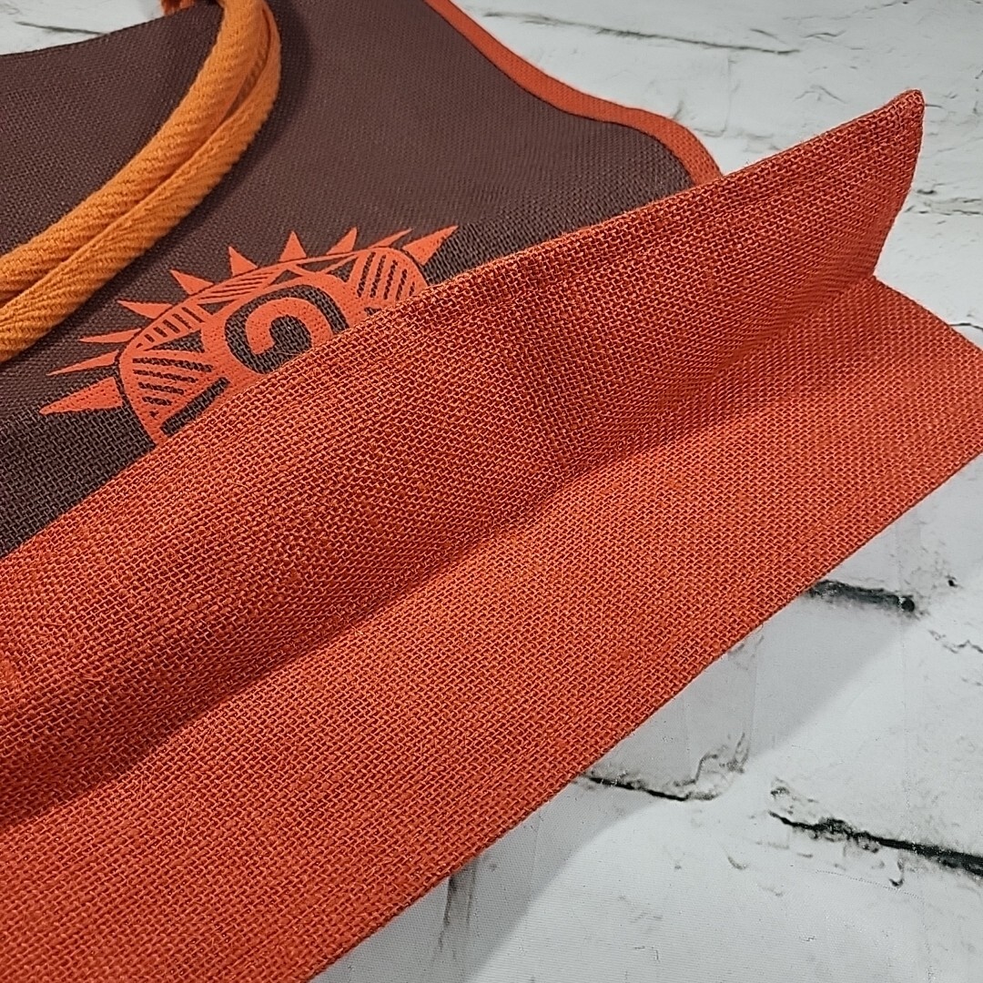 Shopping Tote Bag Woven Quality Brown Orange