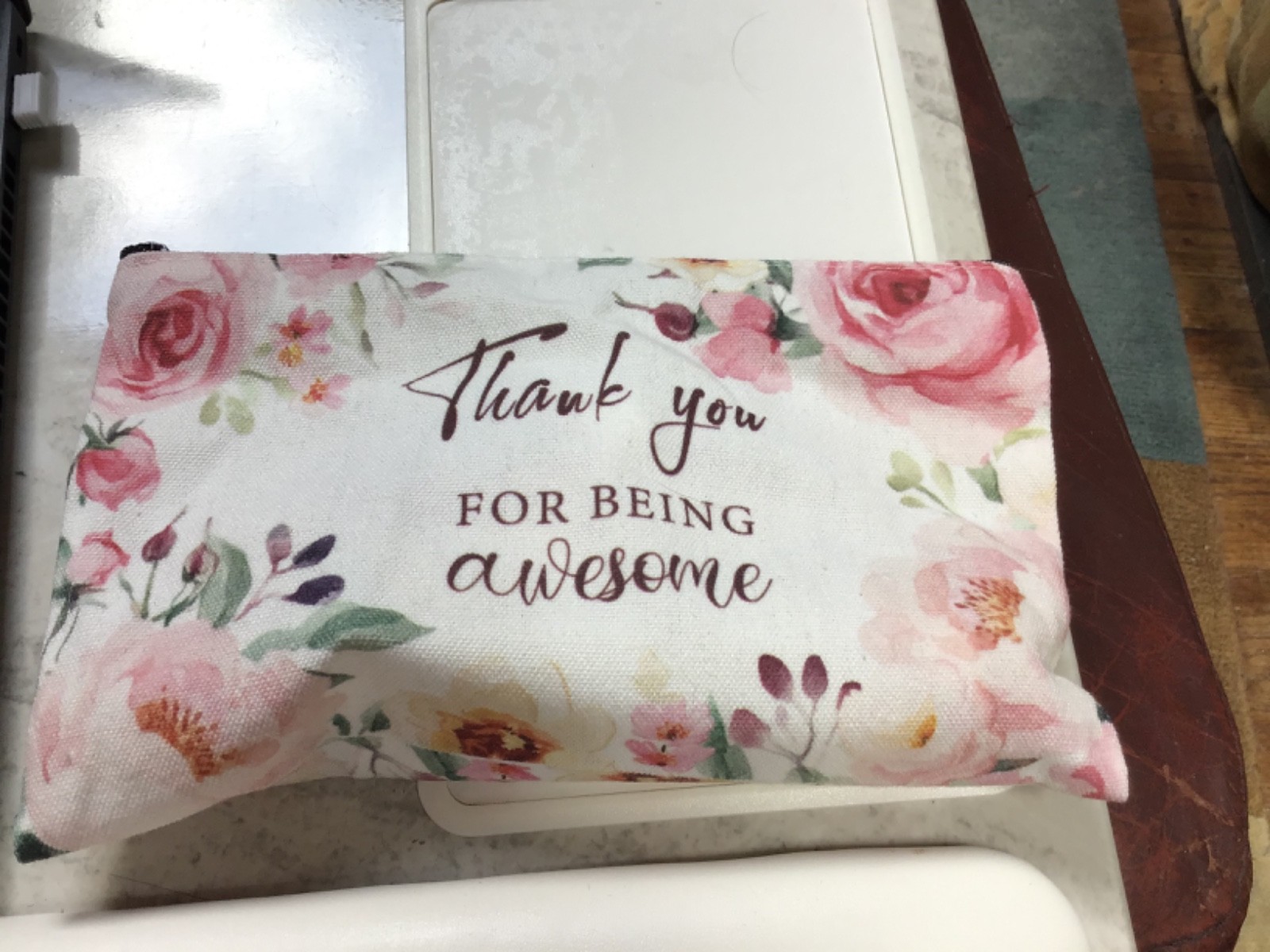 NEW Thank you for being awesome cosmetic makeup bag 5 luxury Lancome products!