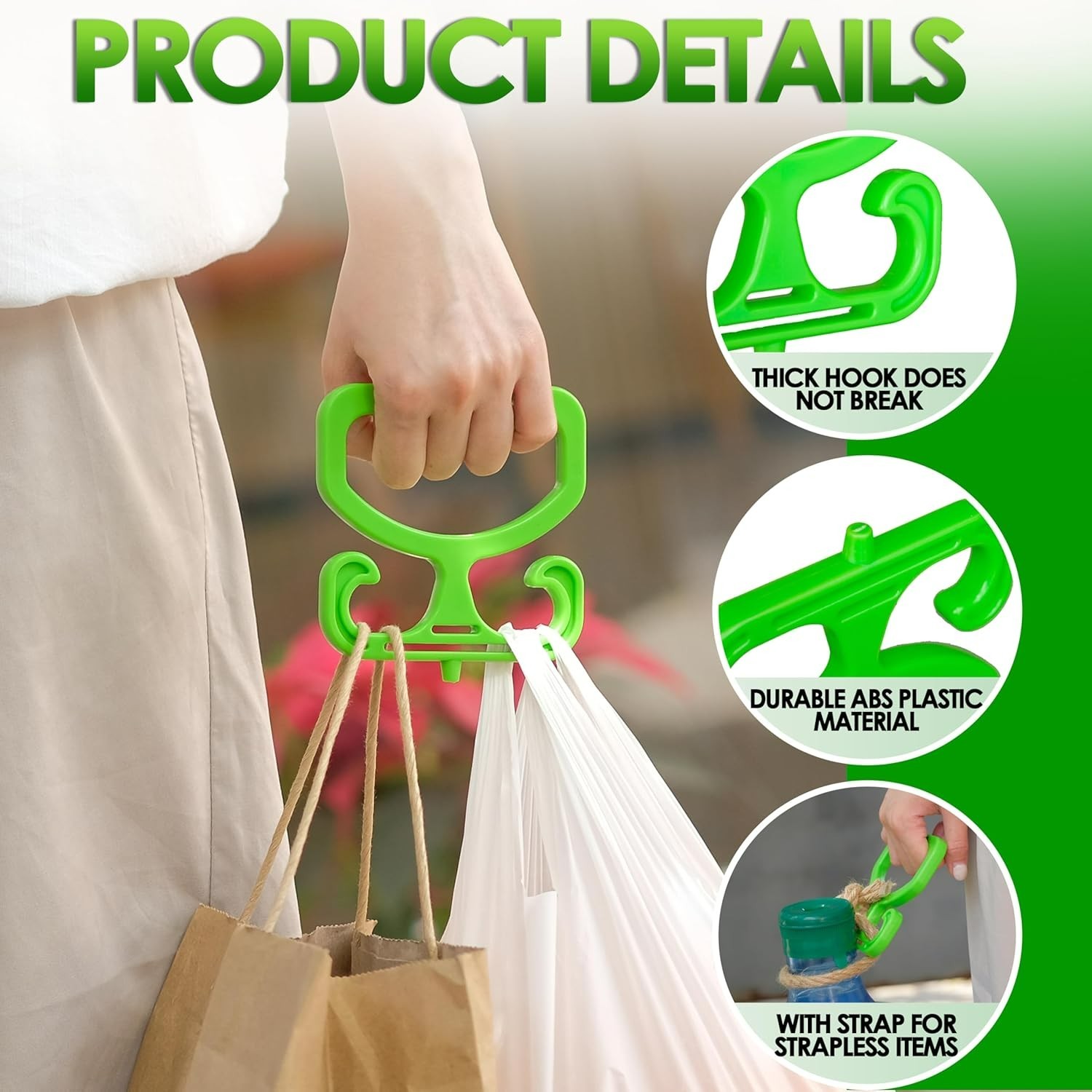 Heavy Duty 2-Pack Bag Carrier – Perfect for Shopping, Holds Up to 100lbs