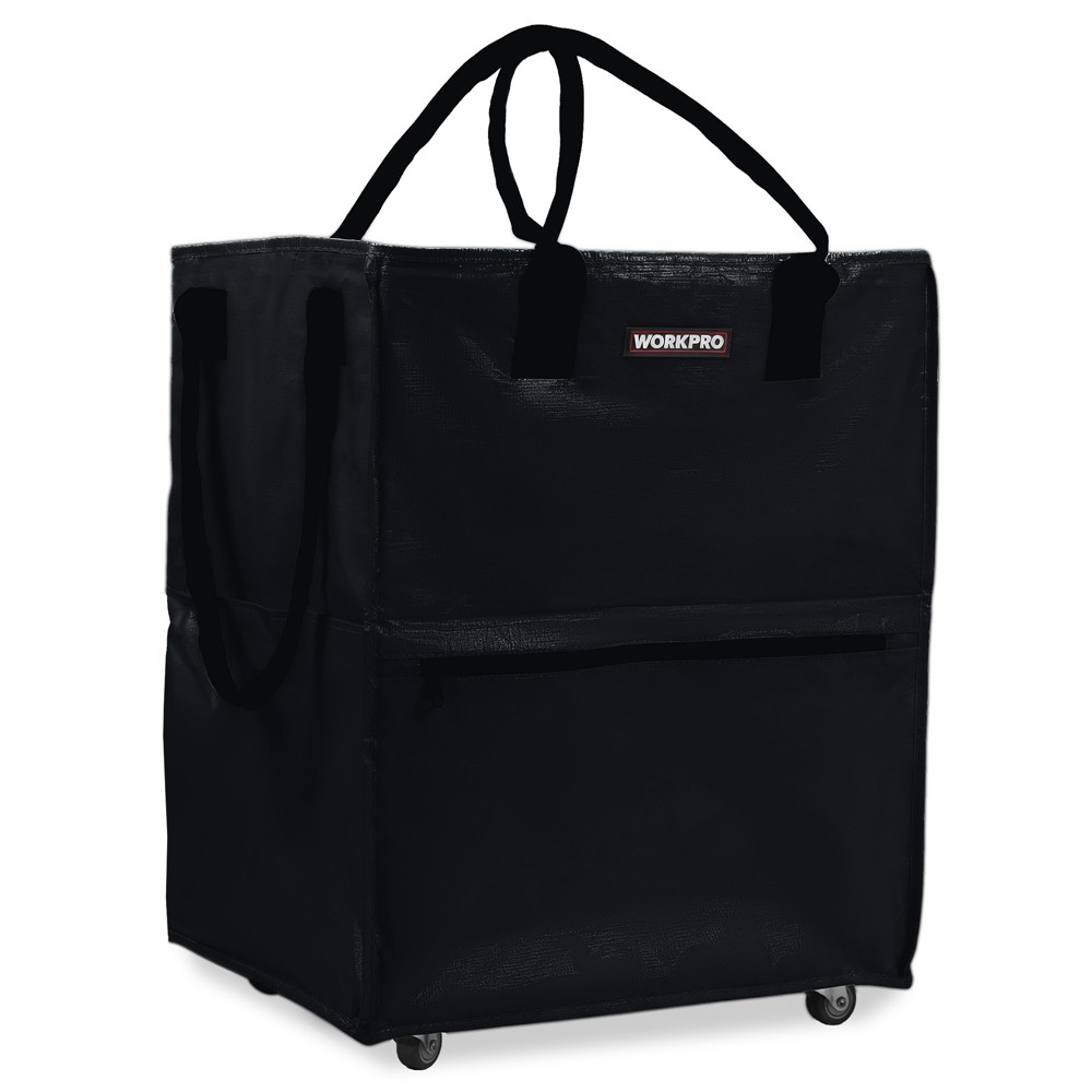 WORKPRO Large Rolling Grocery Bag, 36-Gallon Tote with 5 Wheels 110 lbs Capacity