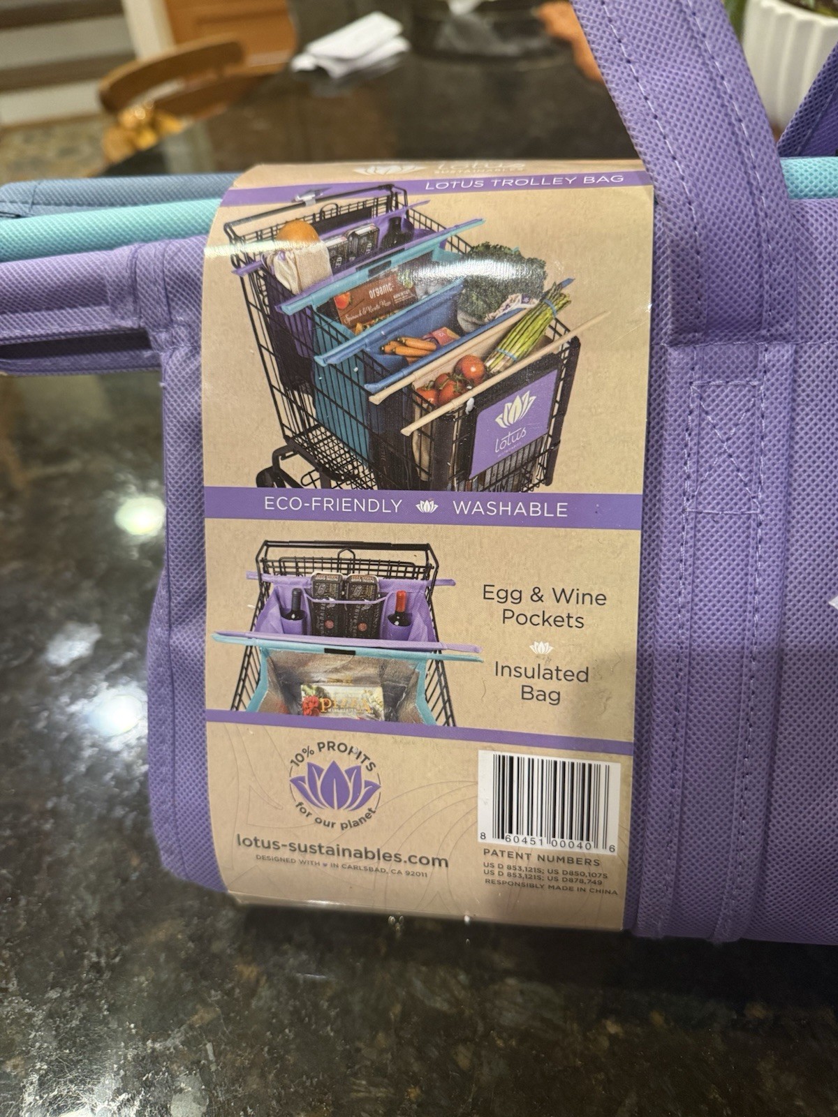Lotus Shopping Cart Bags Wrap Bundle Grab and Go Eco Friendly Multicolor New 4